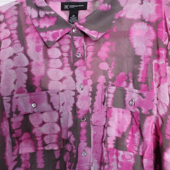 Sheer blouse with camisole and crystal buttons - Picture 3 of 7